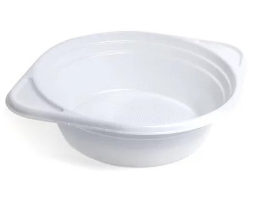 Миска пластиковая одноразовая, 500 мл, полистирол, белая, 100 штук