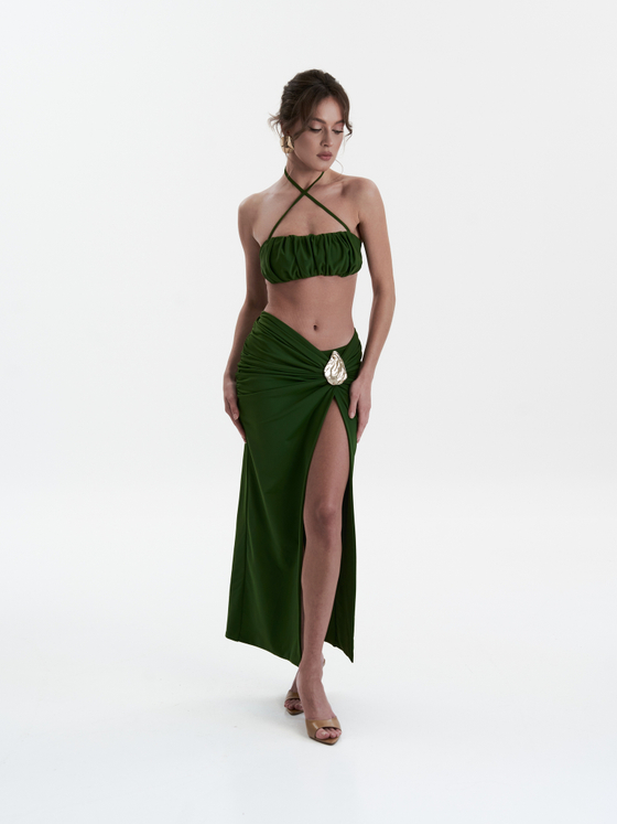 Пляжная юбка «Грация» в зеленом цвете