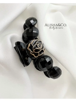 Крабик для волос Black Rose Черная роза
