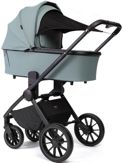 Детская коляска Peppy Monaco 3 в 1 с автокреслом Verona Beige Mint (мятный), рама черная