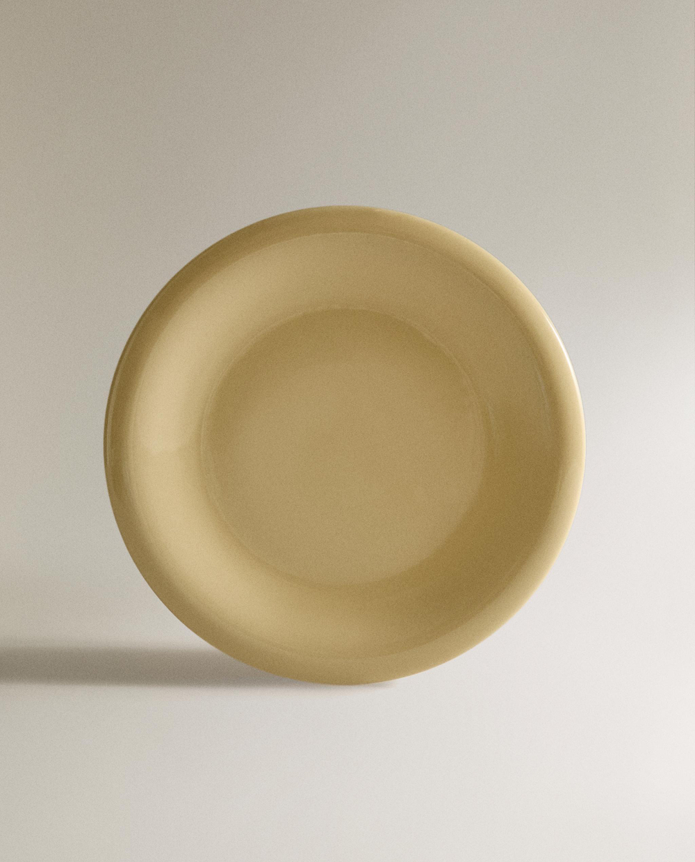 Zara Home тарелка из каменной керамики, цвет кремовый, 28 см