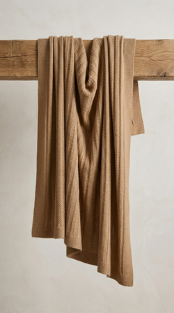 Плед 130x170 Косы ПД039-08 бежевый