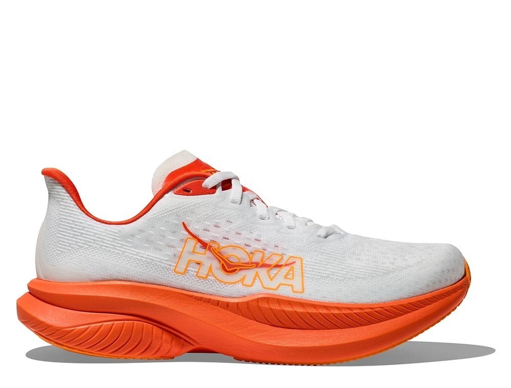 Кроссовки для бега женские Hoka Mach 6 W Бело-Оранжевые