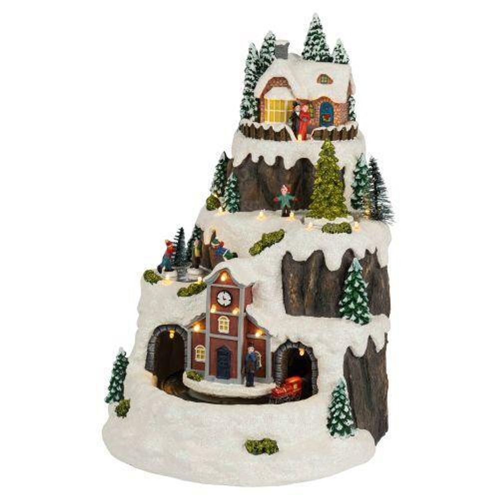 Фигура светодиодная новогодняя EFIS-S07 композиция Рождество музыка тепл. бел. 3хАА 25х23х34см Эра Б0060485