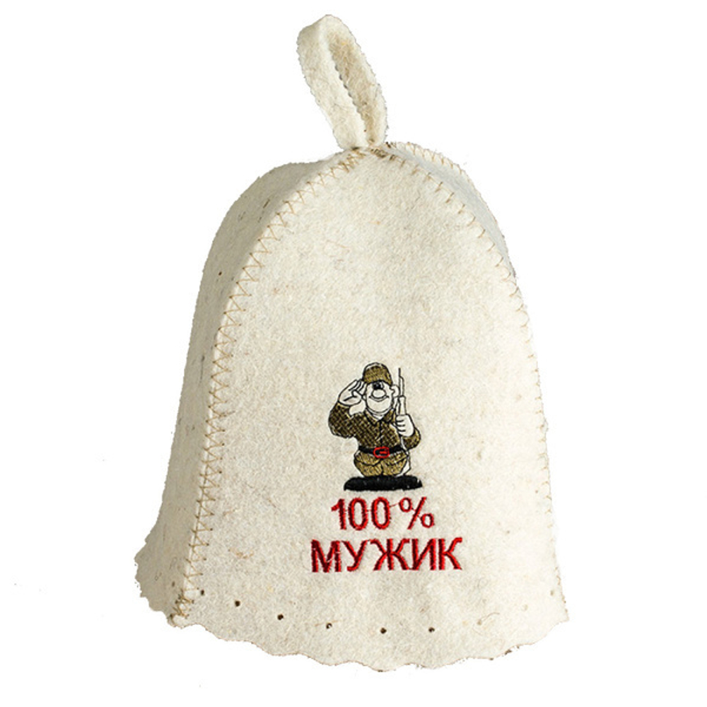 Шапка банная классическая «100% МУЖИК» Бацькина баня
