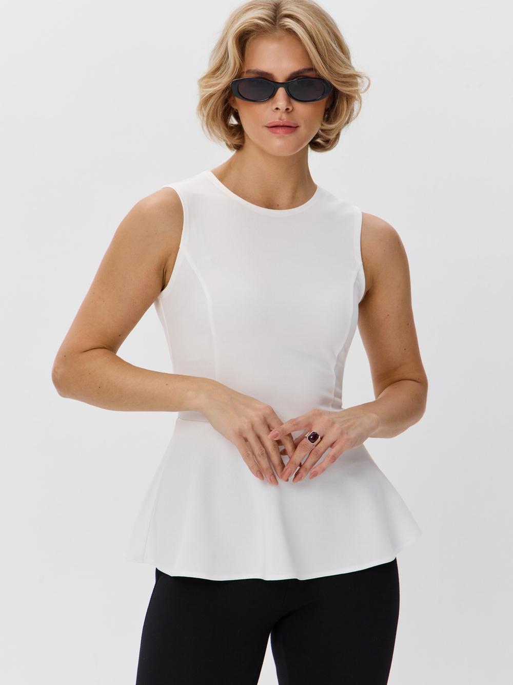 Вечерний топ-блузка с баской