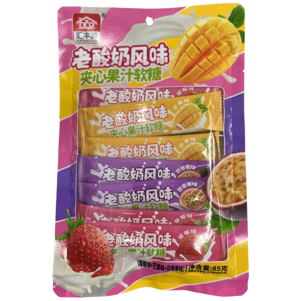 Конфеты HUIFENGYAN вкус фруктового ассорти, 85 гр