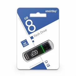 Флеш-накопитель USB 3.0 8GB Smart Buy Glossy темно серый