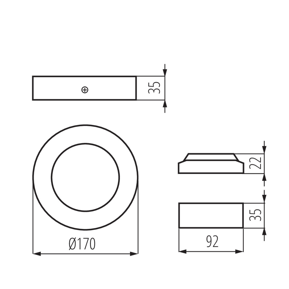 Светильник светодиодный накладной круглый KANLUX CARSA V2LED 12W-NW-B