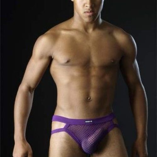 Мужские трусы джоки в сетку Manstore Micropro Plum Jock