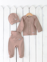 Комплект для мальчика на выписку кофейного цвета