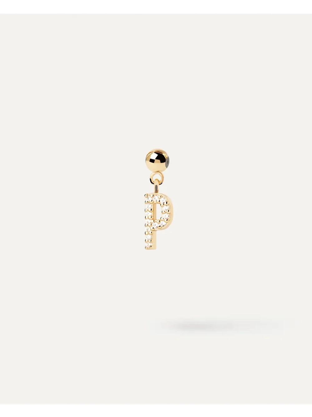 Подвеска-шарм Буква P серебро 925 пробы покрытое золотом