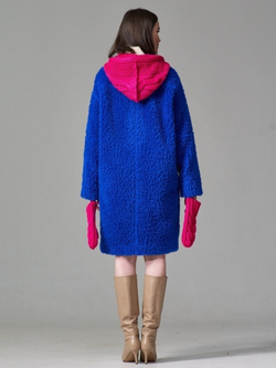 Шуба женская чебурашка из шерсти тедди, SilverFox (арт. S969cb)