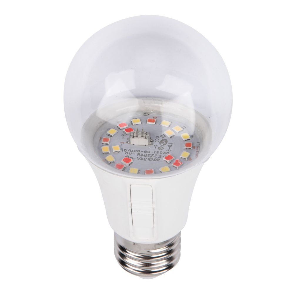 LED-A60-10W-SPM3-E27-CL PLP35WH MULTIPLANT Лампа светодиодная для растений. Форма A. прозрачная. Три спектра для проращивания. роста и цветения. Картон. ТМ Uniel
