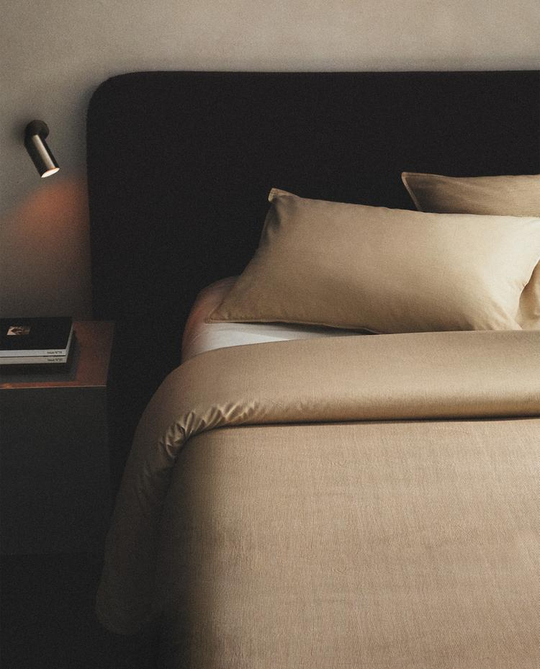 ZARA HOME ПОДОДЕЯЛЬНИК В ПОЛОСКУ, БЕЖЕВЫЙ