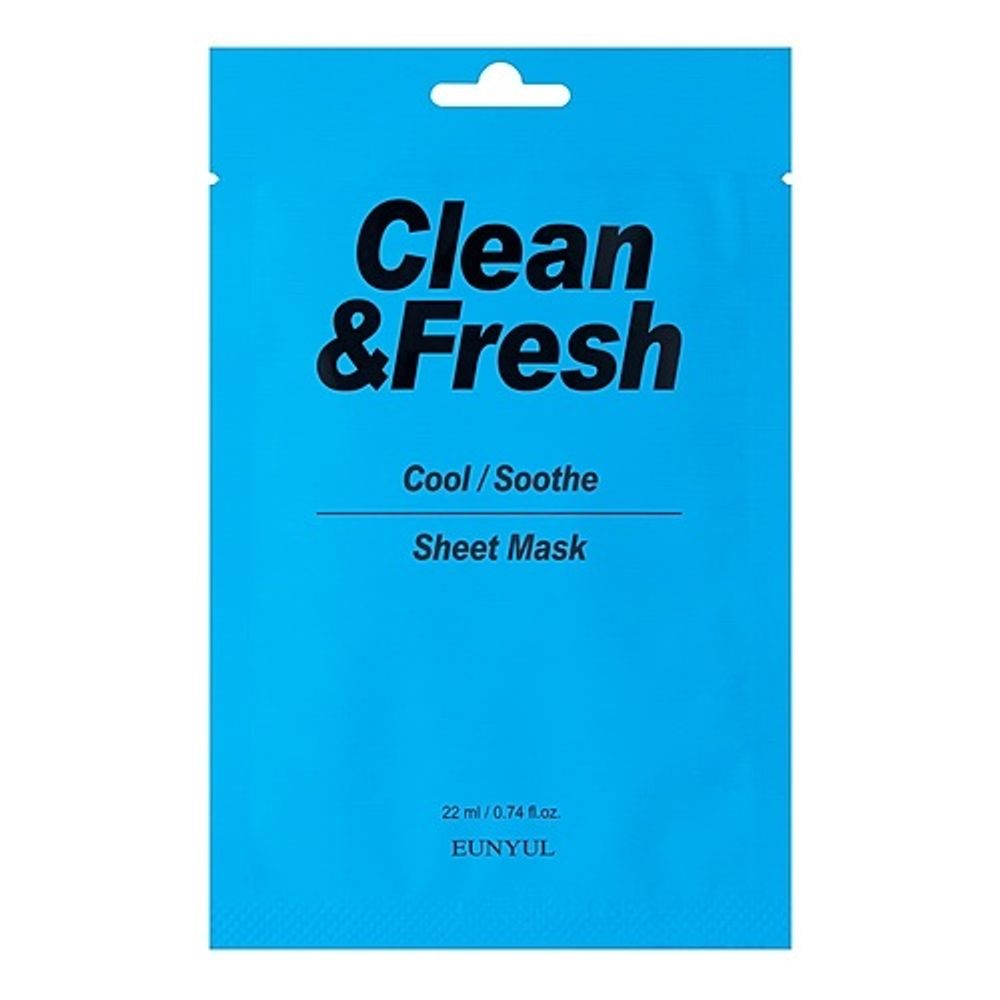 Маска тканевая для охлаждающего и успокаивающего эффекта Eunyul Clean&amp;fresh cool/soothe mask, 22 мл