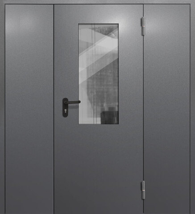 Входная дверь с нитроэмалью и стеклом - 956