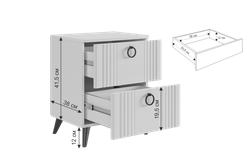 Тумба прикроватная "Ева" 2 (Белое дерево/Белый матовый)