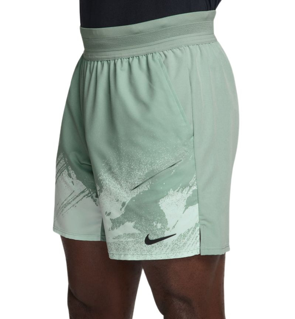 Мужские теннисные шорты Nike Court Paris Slam Dri-Fit Tennis - steam/barely green/black