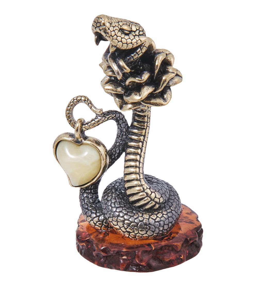Народные промыслы AM-4018 Фигурка «Змея Корпоратив» (латунь, янтарь)
