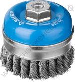 ЗУБР 80 мм, М14, жгутированная стальная проволока, 0.5 мм, Щетка чашечная усиленная, Профессионал (3527-080)