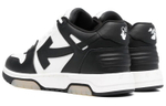 OFF-WHITE Out of Office cowhide fashion sneakers men's black and white