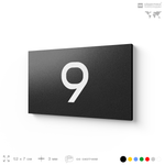 Табличка с номером 9 на дверь квартиры, для офиса, кабинета, аудитории, склада, черная 120х70 мм, Айдентика Технолоджи