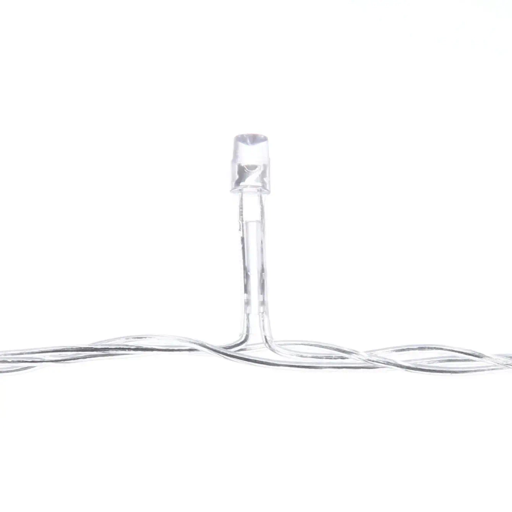 Гирлянда для дома 2,5м 24 лампы LED прозрач.пров.,8 реж, IP-20, Теплый белый