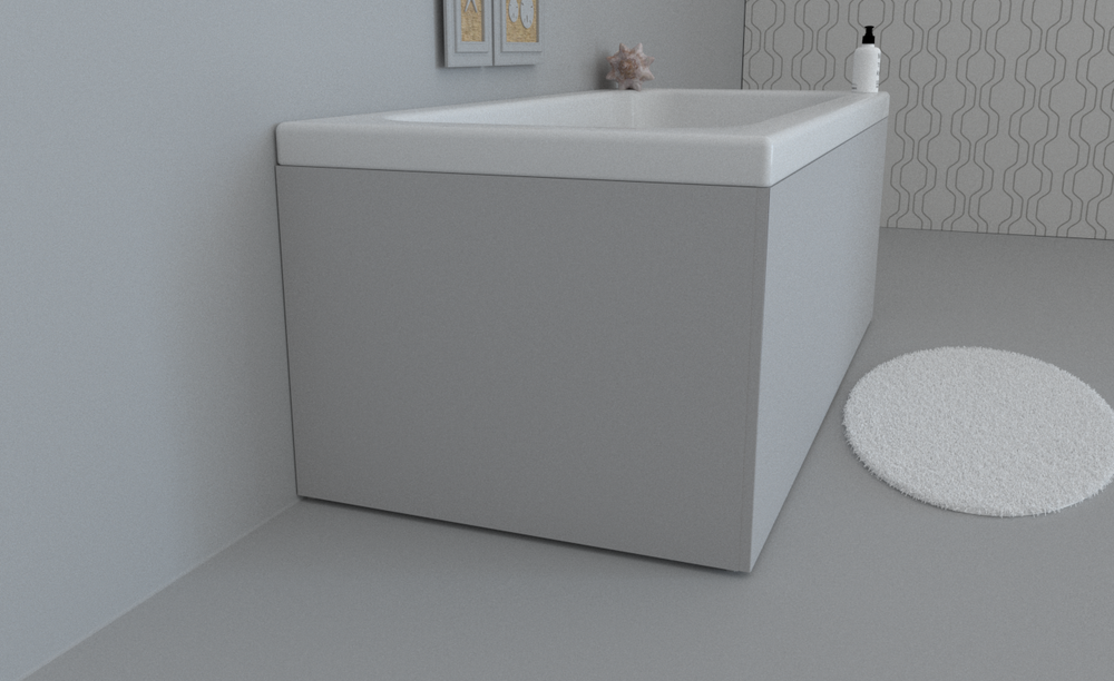 Экран для ванны торцевой левый TE-1L-232 светло-серый матовый soft touch