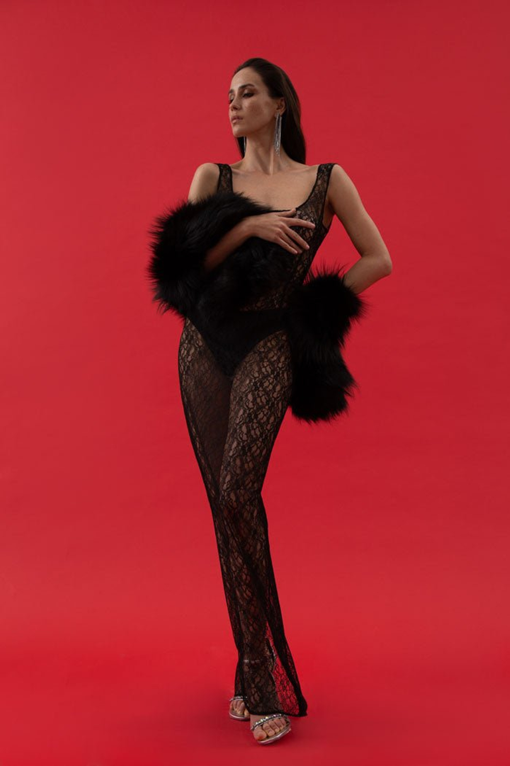 Платье макси из кружева