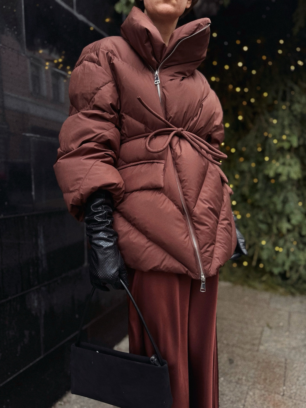 Пуховик с косым замком