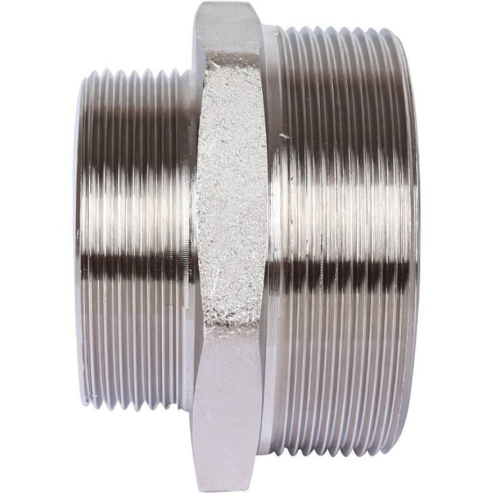 Ниппель редукционный STOUT SFT 0004 - 2"1/2 x 2" (для стальных труб, латунь никелированная)