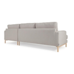 Mihaela 3-местный диван с правым шезлонгом из серого микробукле 264 см