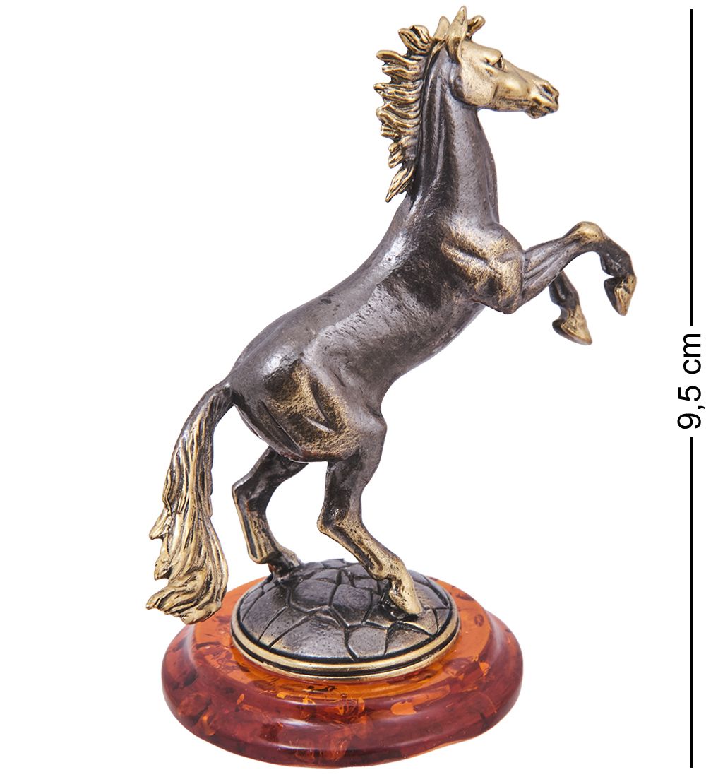 Народные промыслы AM-4232 Фигурка «Лошадь Спирит» бол. (латунь, янтарь)