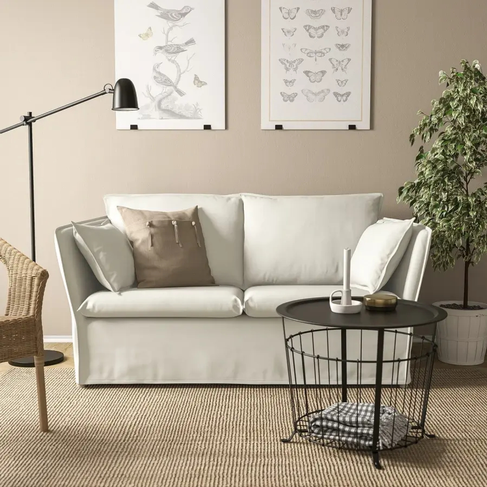 Диван 2-местный - IKEA BACKSÄLEN/BACKSALEN, 85х165 см, белый, ИКЕА