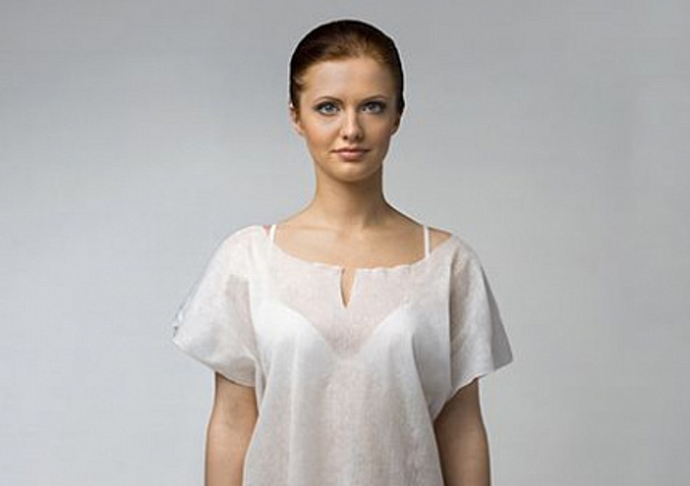 Рубашки одноразовые без рукавов белый, р.  XL (25шт/упк) арт. 01-013