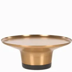 Кофейный столик Bofo Ø80х36 см, золотистая сталь, черный мрамор