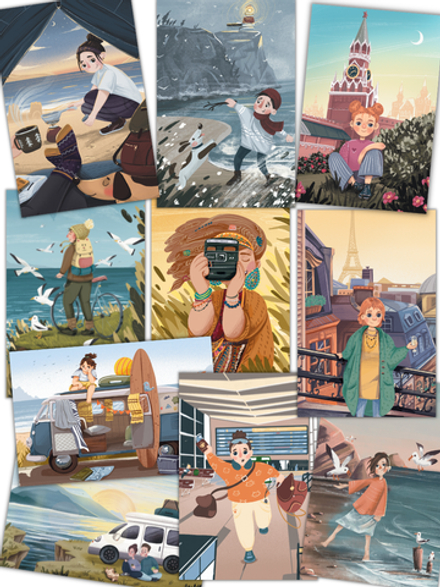 Уютные путешествия. Набор из 10 открыток