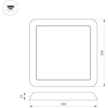 Накладной светильник 25W 4000K 034472 белый CL-FIOKK-S300x300-25W Day4000-MIX Arlight