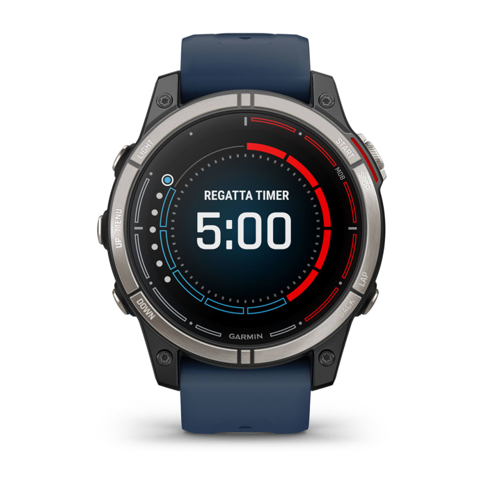 Смарт-часы Garmin Quatix 7 Pro AMOLED, титановый, темно-синий ремешок, 010-02803-81