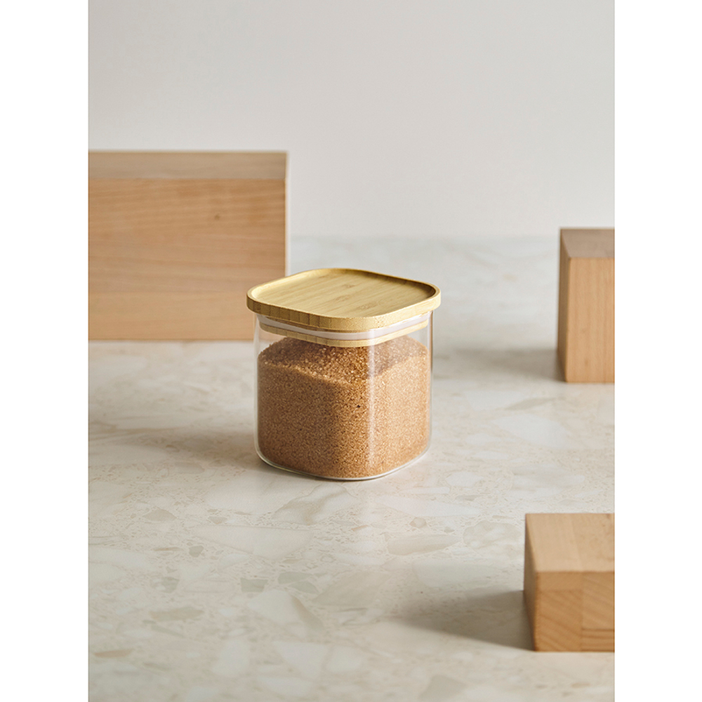 Банка для хранения квадратная glass bamboo, 800 мл