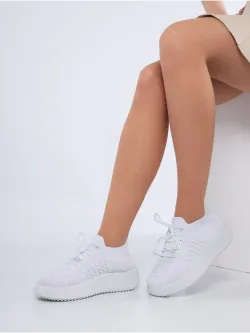 Слипоны на высокой подошве мокасины летние текстильные