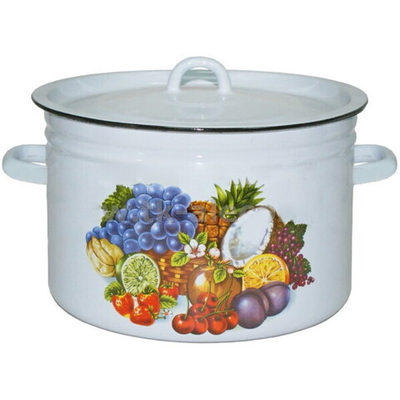 Кастрюля эмалированная 7,5л с рисунком 02-1620Н/4