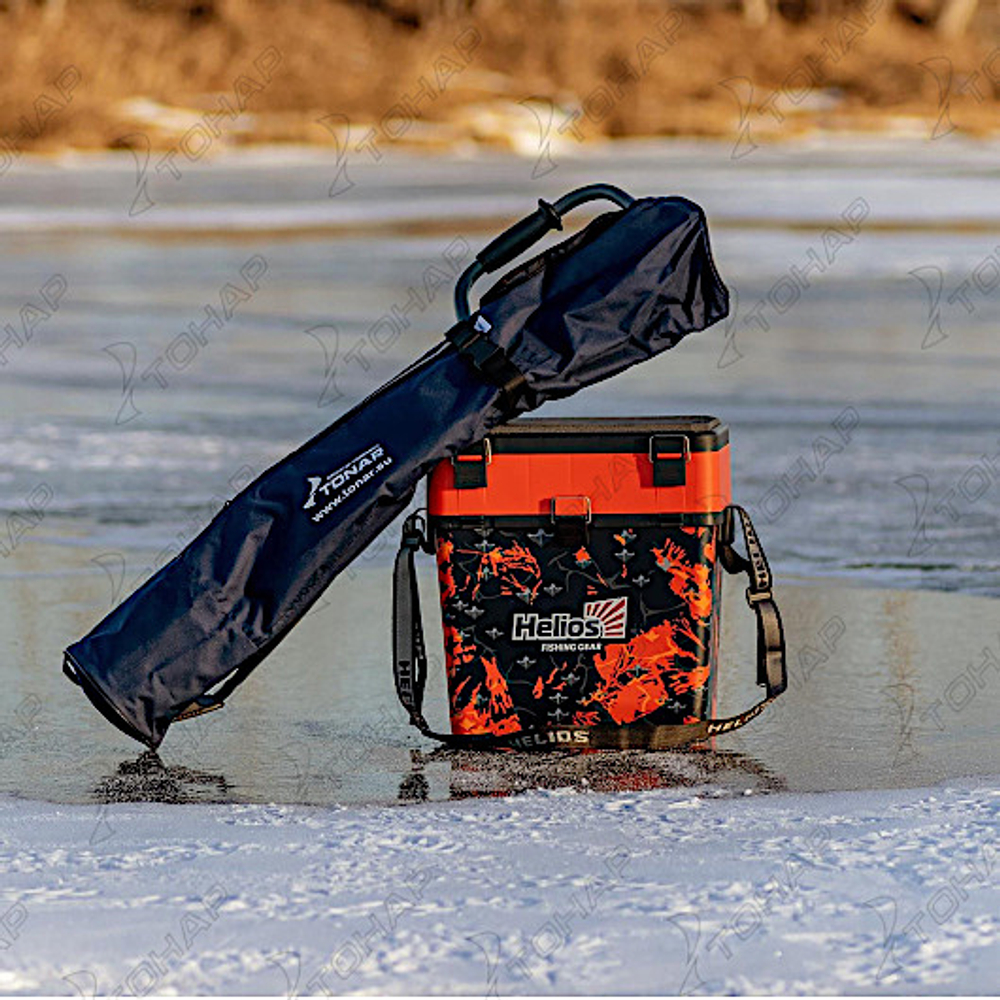 Ящик зимний Helios Shark 19л Оранжевый Нагр. 210кг HS-IB-19-SHO