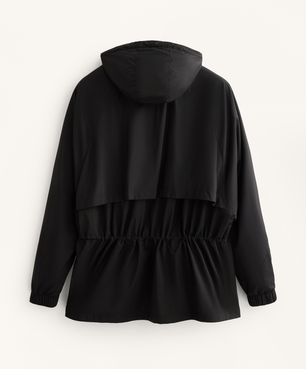 Oysho Водонепроницаемая длинная ветровка, черный