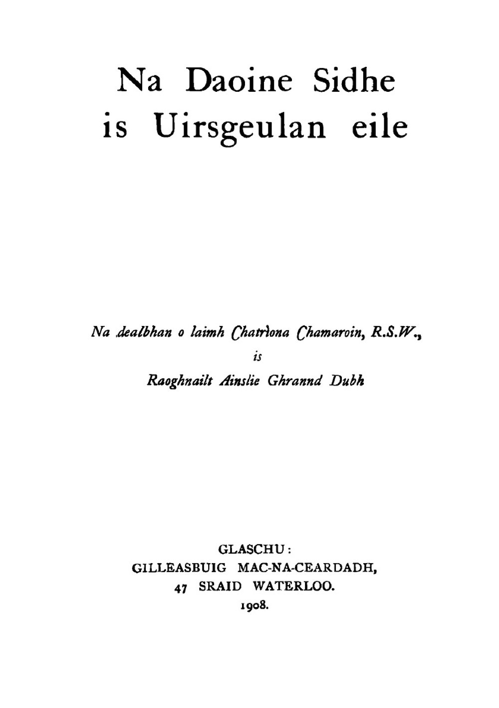 Gaelic fairy tales | Winifred M. Parker