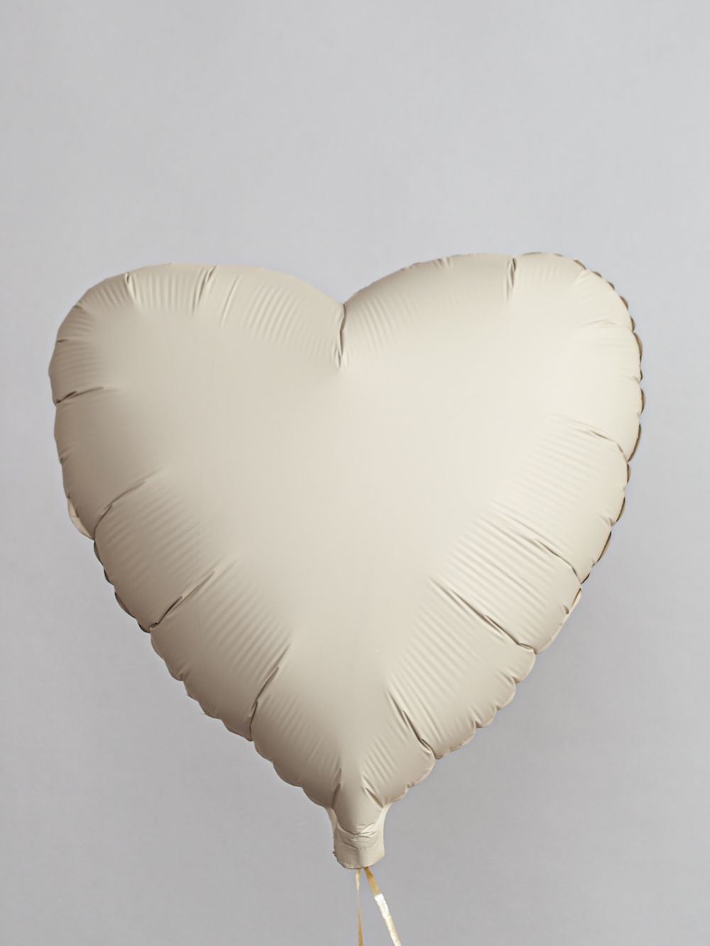 Шар-сердце 18"/46 см, фольга, кремовый латте матовый/Creamy Late (FM) (БГ-15) 