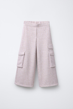 ZARA БРЮКИ-КАРГО, ПАСТЕЛЬНО-РОЗОВЫЙ