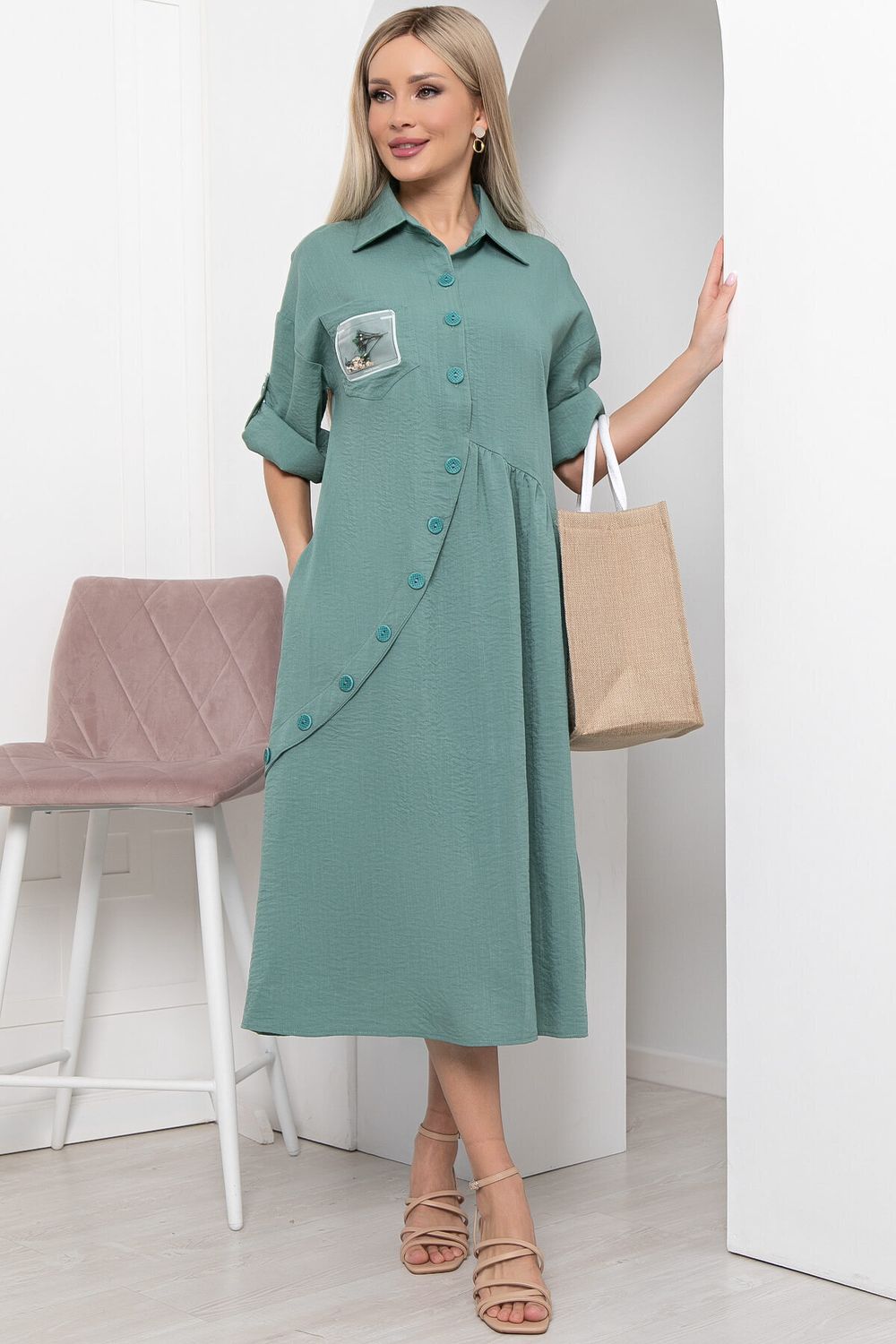 Платье "Индира" (малахит) НЬЮ П5941 LT Collection (Акция)