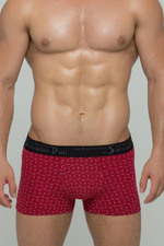 Мужские трусы-боксеры с мелким узором из бумерангов (Размер: XXL) (Цвет: красный)